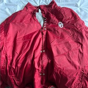 Red Oklahoma Sooners Windbreaker Jacket with Logo